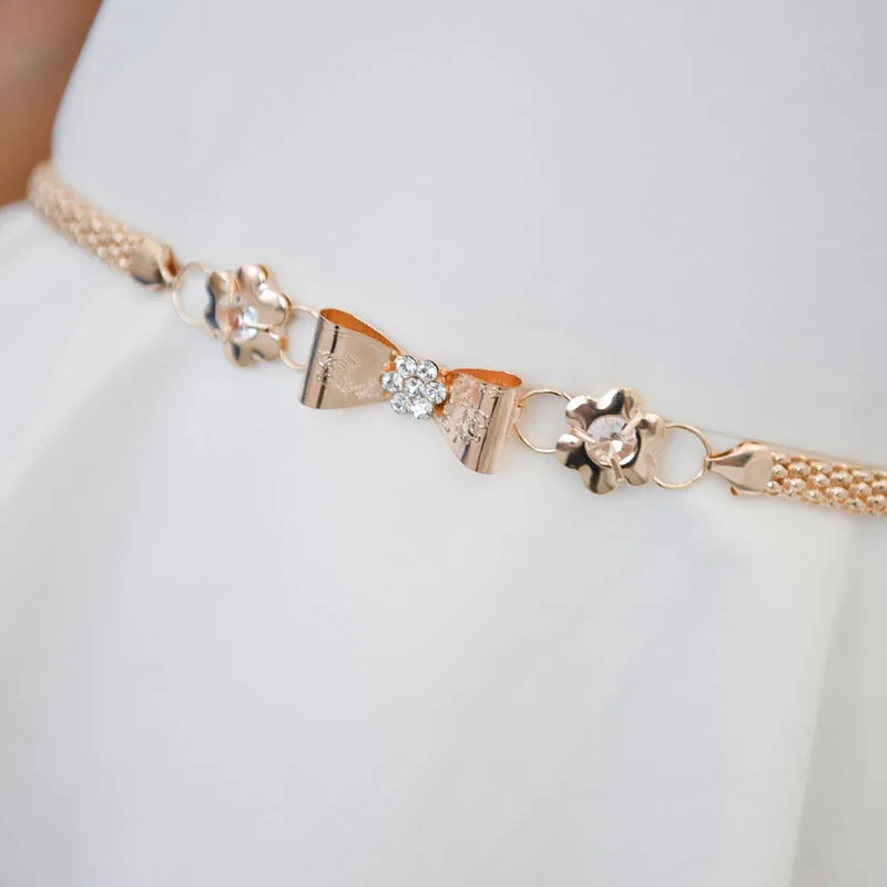 

2017 New Fashion women's metal gold color chain 22 TYPS shiny golden chain belt for women for summer dress and skirt