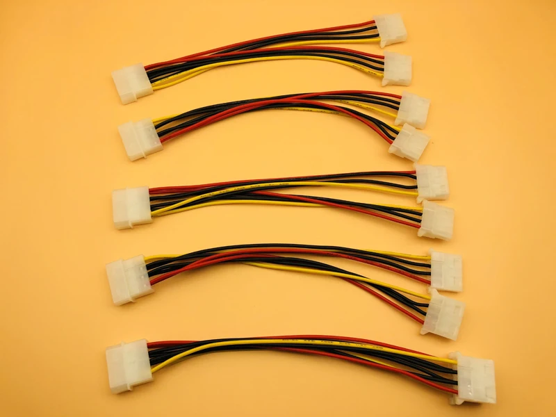 5PCS 2Port Molex IDE Female to 4Pin Molex Male Power Supply Splitter Adapter Cable Computer Power Cable for BTC ETH Miner Mining