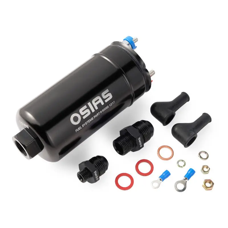 

OSIAS Brand new 380LPH Inline External Fuel Pump 10AN Inlet + Check Vavle 6AN Outlet with screws or screws only
