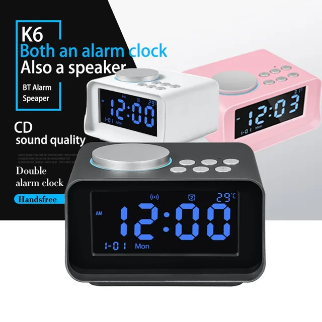 UK/EU/US Plug Multi-function Digital LED Alarm Clock Wireless Bluetooth Speaker Smart LED Night Light Table Lamp Alarm Clocks