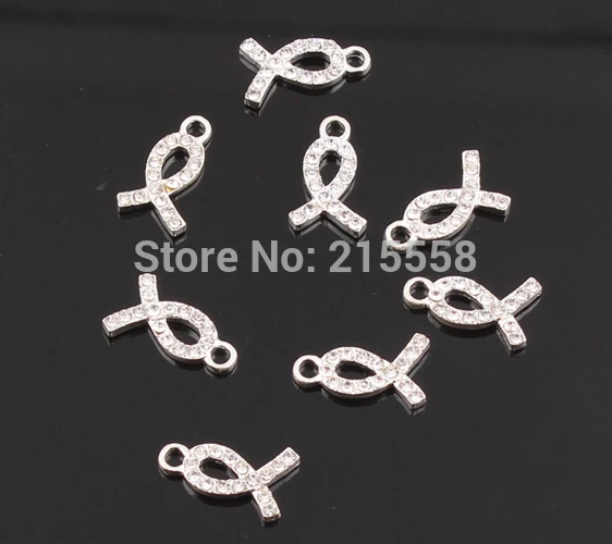 

Crystal Rhinestone Ribbon Breast Cancer Awareness Sign Pendant Charms for Bracelet Jewelry Making DIY BE337