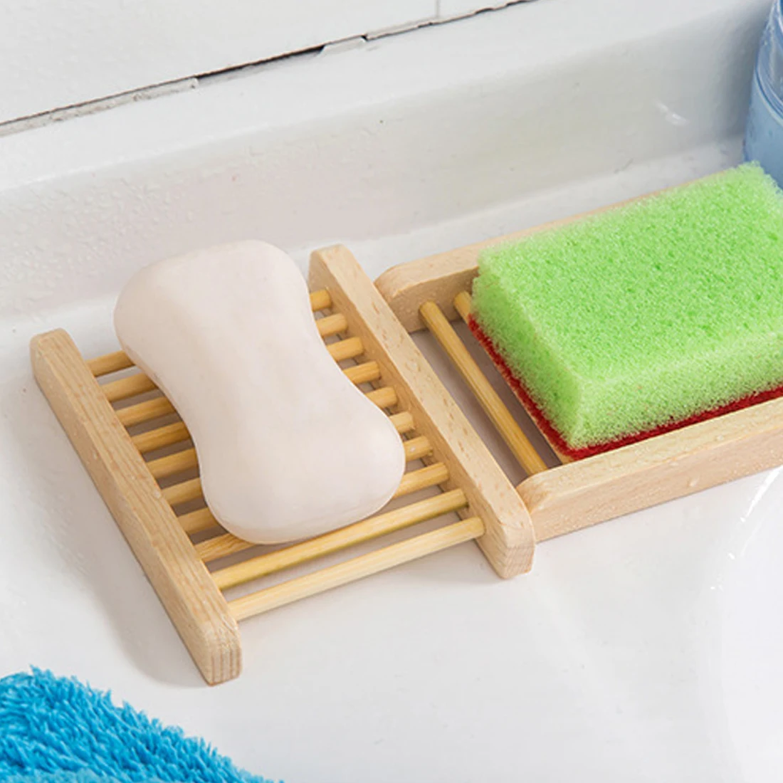 

1Pc Wooden Soaps Dish Box Case Bath Shower Plate Wooden Natural Soap Dish Portable Soap Tray Holder