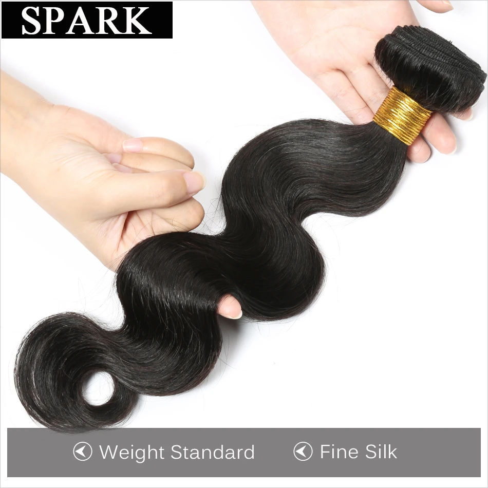 

Spark Brazilian Body Wave Hair Bundles Human Hair Weave Natural Color 8-26 Inch Can Buy 1/3/4 Bundles Ombre Remy Hair Extension