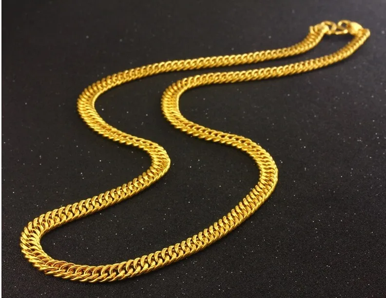 Pure 999 Solid 24K Yellow Gold Necklace 