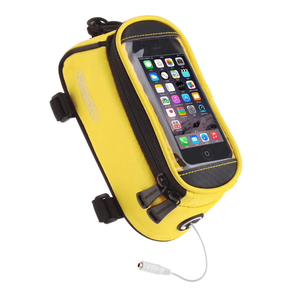 Top 1PC Bike Bag Bicycle Front Beam Riding Touch Screen Mobile Phone Bag Creative Practical Cycling Mobile Phone Package 5.5 Inch 4
