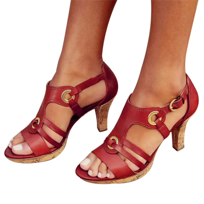 

Summer Women High Heels Sandals Open Toe Shoes Ankle Strap Heel Sandals 2019 New Fashion Elegant Female Sandalias Femeninas 2019