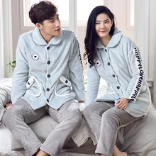 Зимний теплый фланелевый женский пижамный комплект из кораллового флиса, модная Пижама для влюбленных, мужская пижама, Mujer, женская повседневная домашняя одежда для мужчин, 2XL