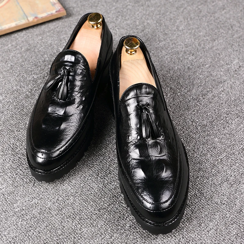 men fashion shoes leather luxury brand italian formal tassel dress footwear designer snake skin platform oxford shoes for men (33)