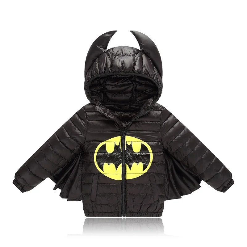 Benemaker/куртка для маленьких мальчиков и девочек; зима 90%; пуховое пальто; ветровка; одежда Бэтмена; детская одежда; детский зимний комбинезон; YJ100 - Цвет: Black