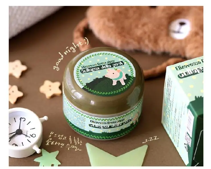 Корейская косметика ELIZAVECCA Green Piggy коллаген Jella упаковка 100 г маска для лица против морщин маска для лица Уход за кожей лица маски для сна