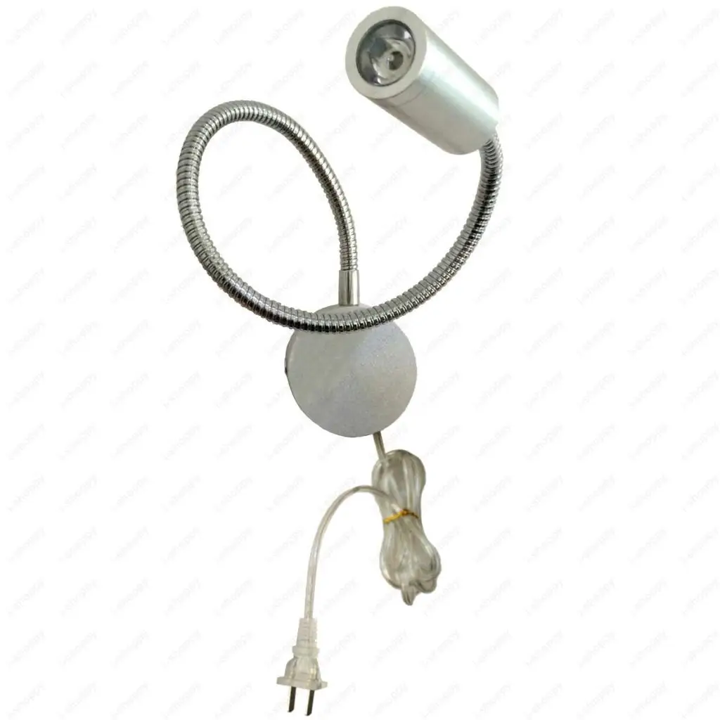 Гибкая труба 3 Вт Светодиодный светильник для картин настенный светильник лампа для чтения светильник ing кнопка включения/выключения/не+ штекер серебряный корпус для спальни