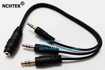 

NCHTEK 1/8" 3.5mm Stereo Female to Three 3.5MM Stereo Male Plug Audio Extension Connector Cable/Free Shipping/10PCS