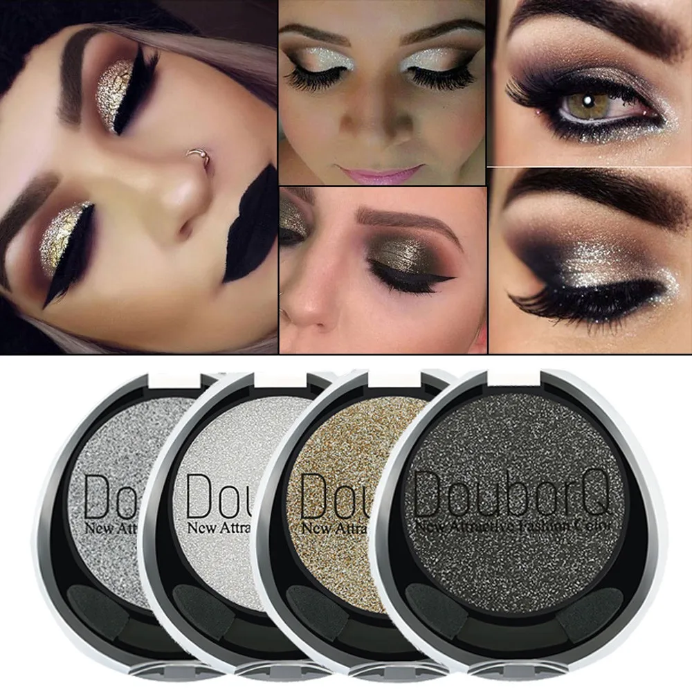 

4 Colors Cosmetic Makeup Powder Eyeshadow Beauty Highlighter Brighten Metallic Shimmer Set Professional Gliltter Shine Nude C529