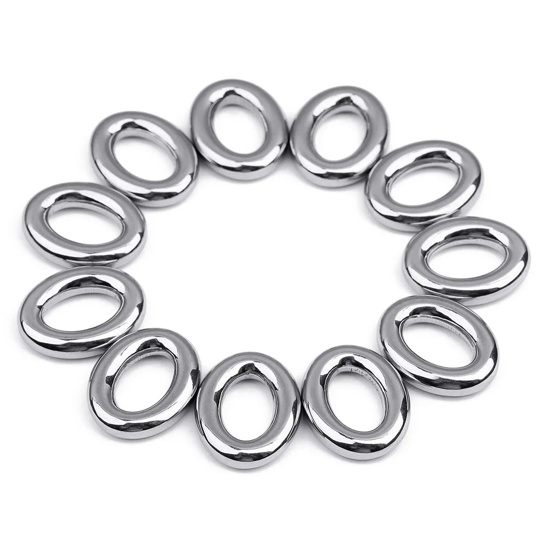 10pcs new stainless steel oval closed egg ring for diy jewelry