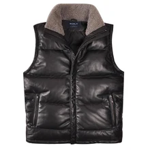 Мужской зимний жилет из овчины, мужская куртка без рукавов с гусиным пухом, мужской пуховик, 12-H20