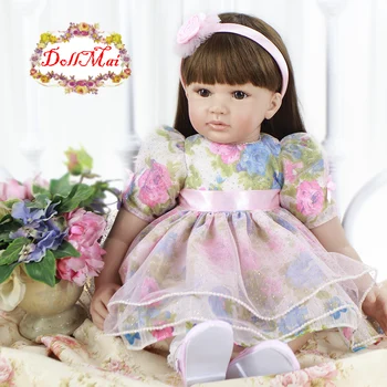 

60cm Exquisite princess Doll reborn Silicone Reborn Baby Toys 24inch reborn toddler Girl bebe reborn alive