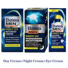 Balea Men Energy Q10 Intensive Day Face Cream+Regenerating Night Cream+Roll-on Eye Cream for Tired Skin Improve Skin elasticity