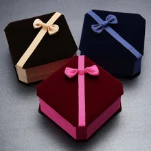 Мода 9,7*9,7*4,5 см блестящие украшения коробка ожерелья Серьги Браслеты упаковочная коробка для подарка дисплей Классический бант