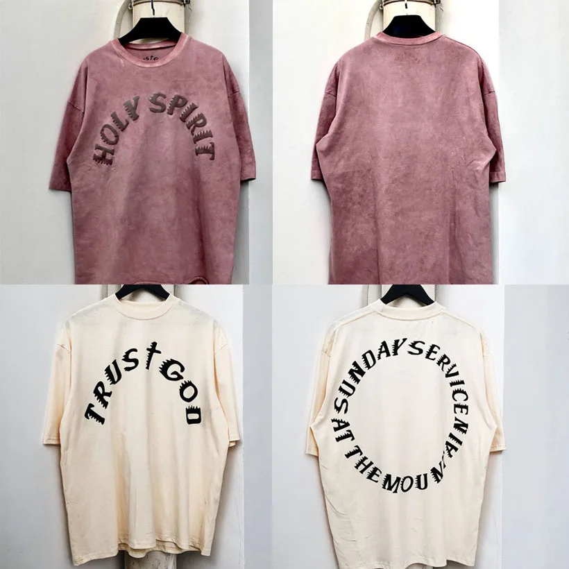 

19SS New Holy Spirit T-shirt Kanye West Sunday Service CPFM T Shirt 100% Cotton High Quality 1:1 Tshirts Men Women Summer Style