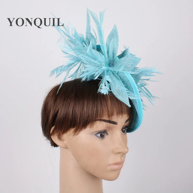 Turquoise Pernikahan Fascinator Topi 