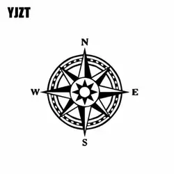 YJZT 15,2 см * 15,2 см компас искусство Автомобиля Виниловые наклейки, переводной рисунок черный серебристый C10-01181
