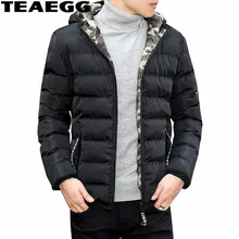 TEAEGG Male Jacket Black Warm Winter Jackets Men Clothing Cotton Both Side Wear Men Winter Coat Parkas Hombre Invierno AL528