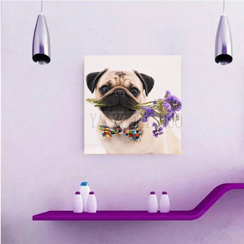 

YA ZOOEY NUO 5d Diy Diamond Mosaic Animal Diamond Embroidery Christmas 3D Diamond Painting Flower and dog Photo Home Decor R1784