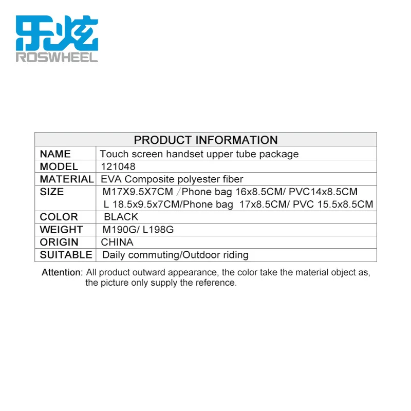 Best ROSWHEEL bicycle bag front frame top tube bag cycling bags accessories waterproof anti skid BOTTOM UPPER TUBE BAG 2