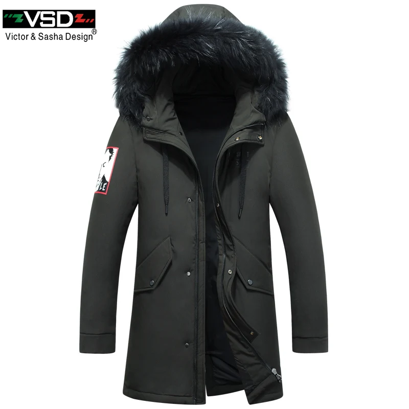 

VSD 2019 Fashion Winter New Camouflage Jackets Men Warm Coat Parka Long Thickening Coat Men For Winter Luxury Fur Hooded VSD1858