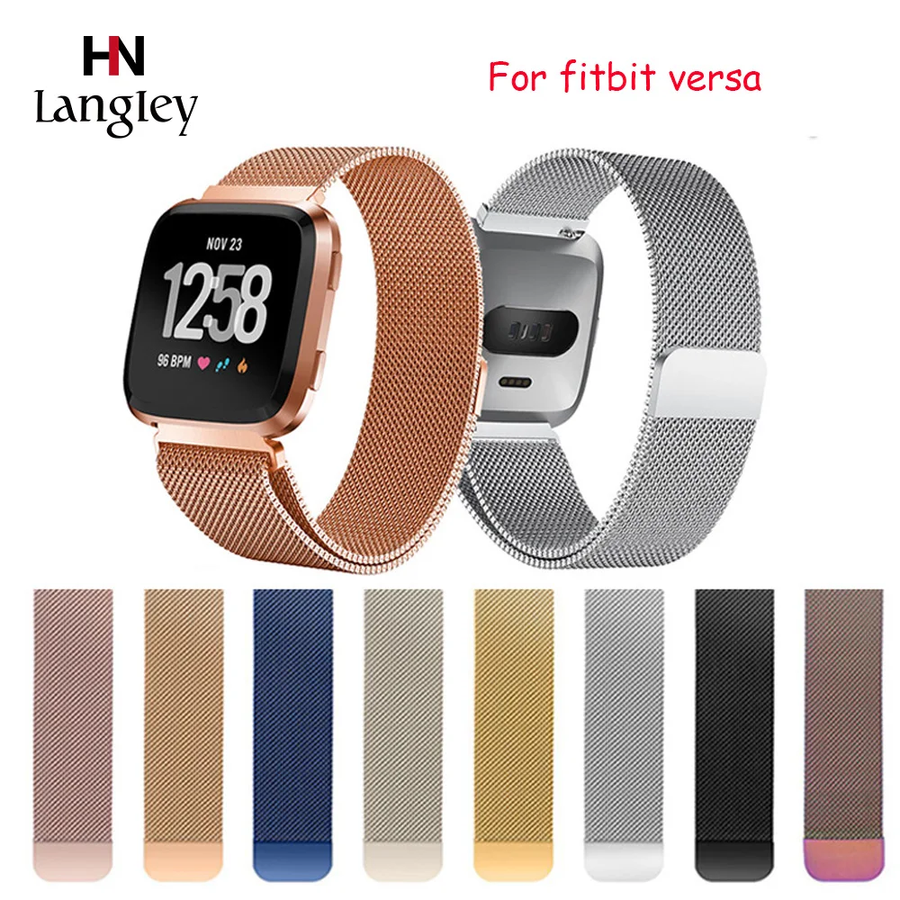 

Milanese Watch Straps For fitbit versa Magnetic buckle Easy To Install Rose Golden Watches Straps Accessories High Quality