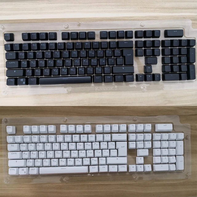 104 Keycaps รัสเซียโปร่งแสง Backlight Keycaps สำหรับ Cherry MX SWITCH คีย์บอร์ด Keycap