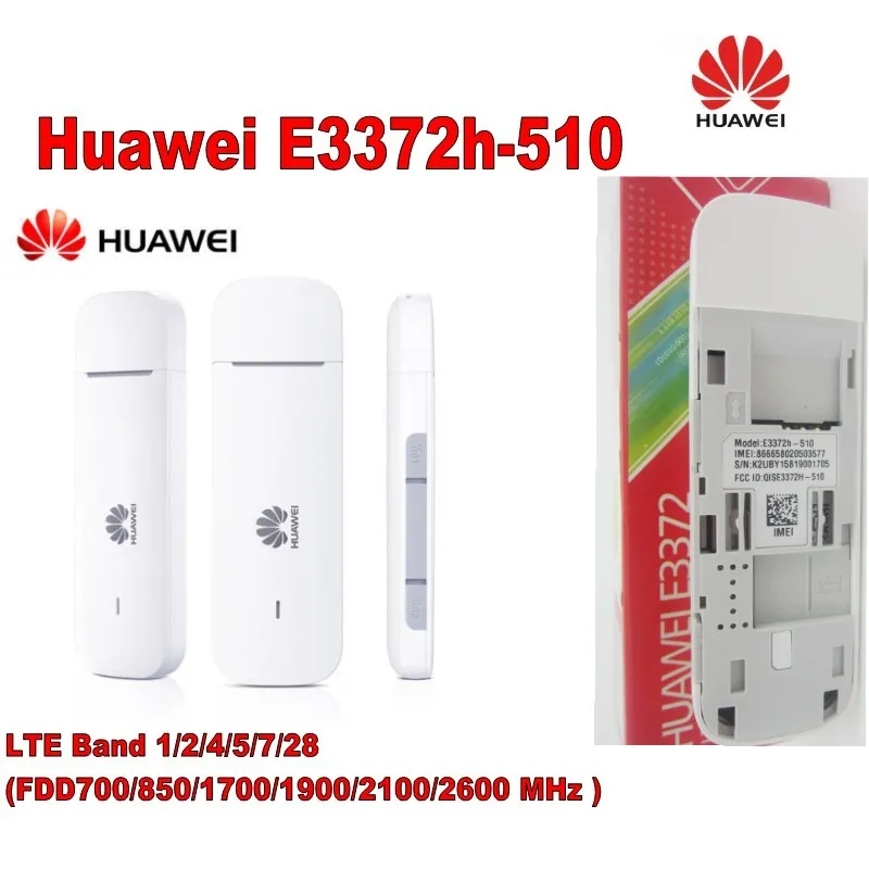 

Huawei E3372h-510 LTE Band 1/2/4/5/7/28 FDD700/850/1700/1900/2100/2600MHz 4G Modem cable modem