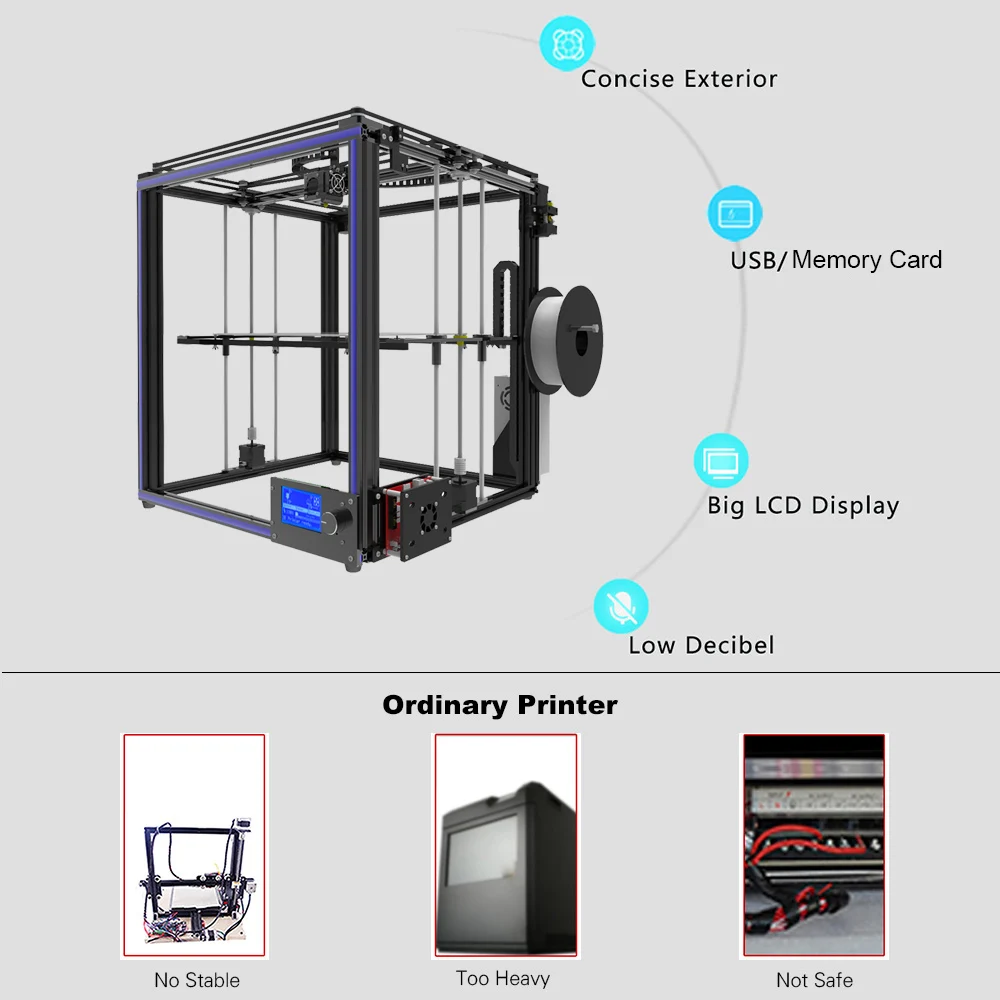 Tronxy X5S DIY 3d принтер Наборы двойной оси Z Большой размер печати 330*330*400 мм 3D печать металлическая рамка X5SA-400 Tronxy