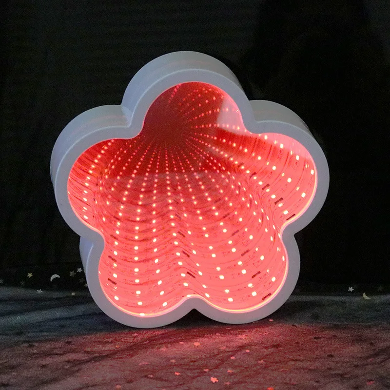 Новинка LED туннель 3D ночник сердце Звездный колокол в форме облака косметическое