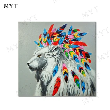 

MYT Fashion African Lion 100% Hand Abstract Oil Paintings On Canvas 100% Handmade Colorful Canvas Art Modern Art for Home Wall