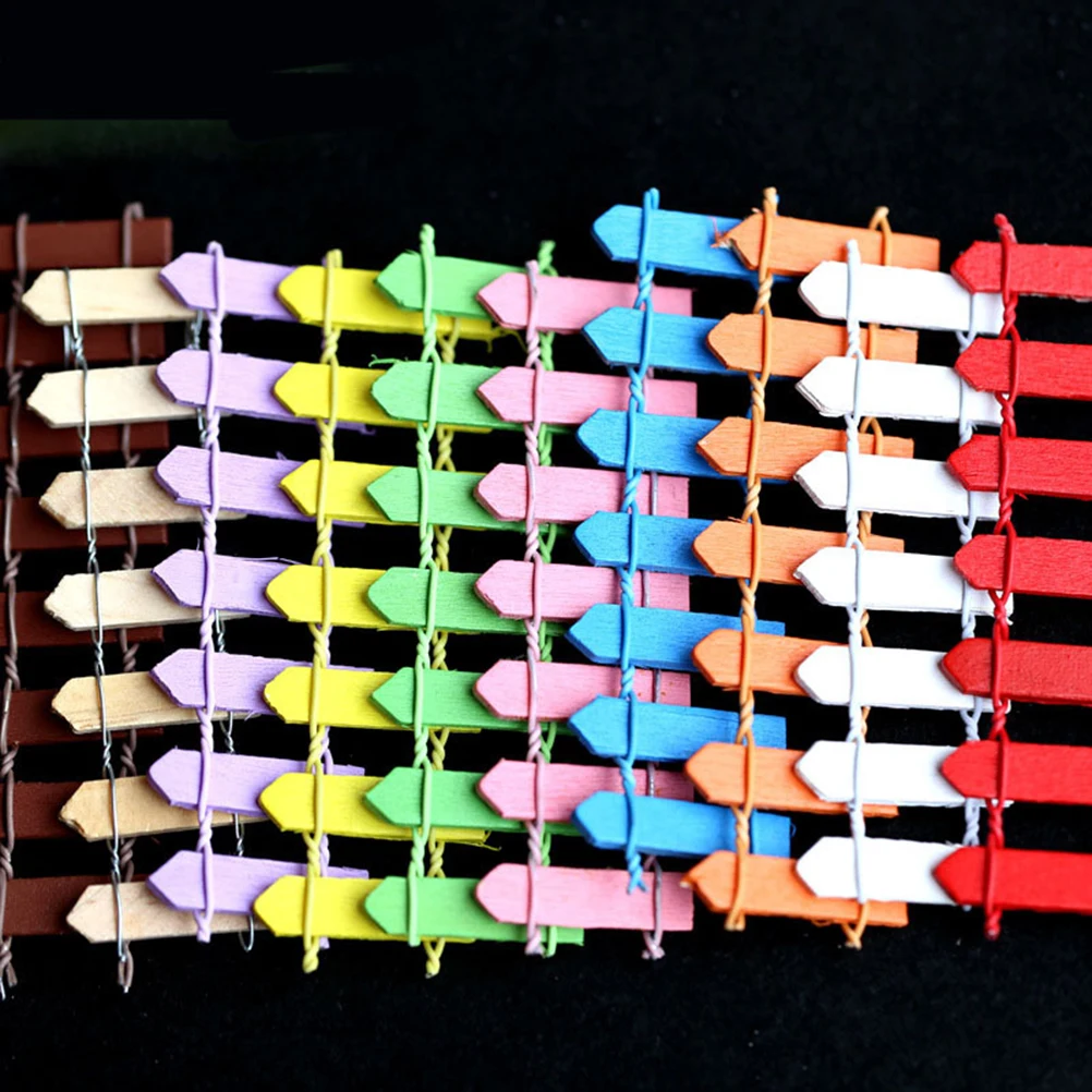 

Multicolor Wood Fence Palisade Miniature Fairy Garden Home Houses Decoration Mini Craft Micro Landscaping Decor DIY Accessories