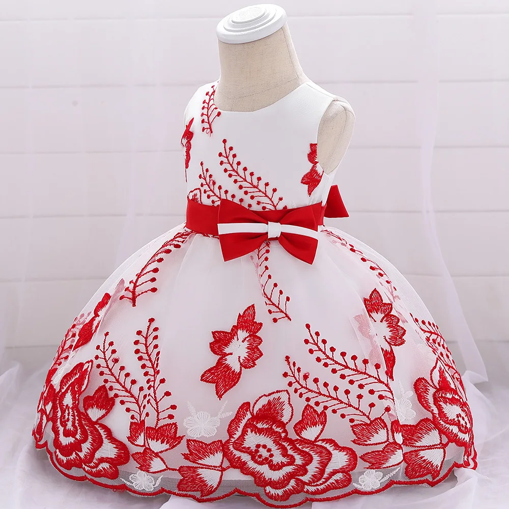 Детское платье принцессы с вышивкой бисером для первого дня рождения элегантная и высококачественная летняя одежда для детей от 3 до 24 месяцев, vestidos