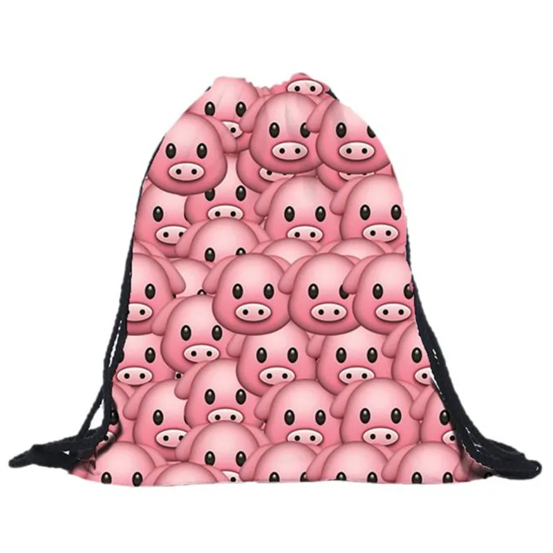 

OCARDIAN New Unisex Fabric Backpack Cute Pig Drawstring Backpacks 3D Printing Bag Boy Girl Backpack Bolso Drop Shipping 28MAY11