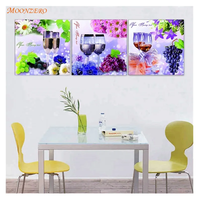 

DIY 5D diamond painting cross stitch square / round diamond mosaic embroidery pattern wine glass pattern triple decoration home