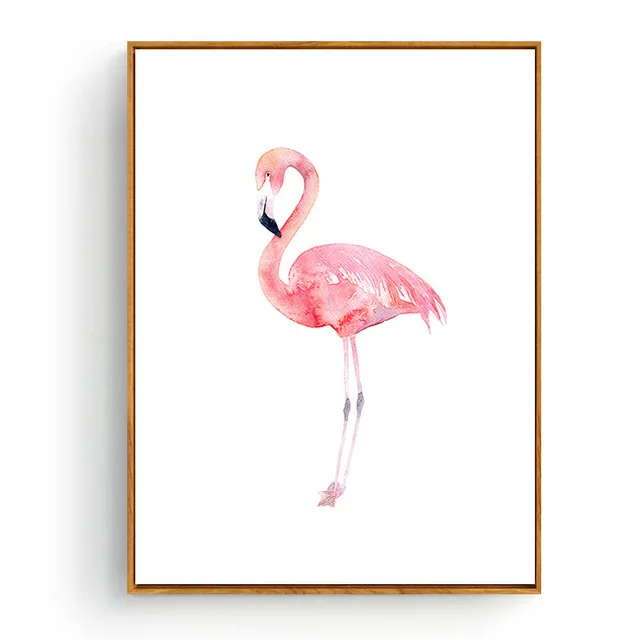 Скандинавские розовые Фламинго серии любовь птица плакат стены Искусство Акварель минималистский модульные картины холст картины печать детская комната - Цвет: Тёмно-синий