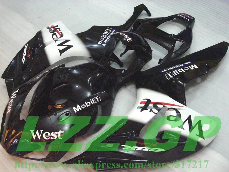 Обтекатели для honda CBR1000 RR 06 07 CBR 1000 2006 2007 CBR100RR мотоциклетные черного и белого цвета #