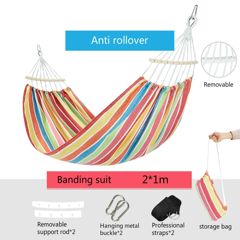 Взрослых открытый гамак спальный анти опрокидывание отдыха и развлечений качели один и двойной человек бытовой общежитие качели - Цвет: A1 Single style