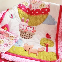 7 шт. мультфильм горячий воздушный шар Детский Комплект постельного белья детская люлька белье для детской кроватки набор cunas одеяло в кроватку защитный бортик кровать юбка в комплекте