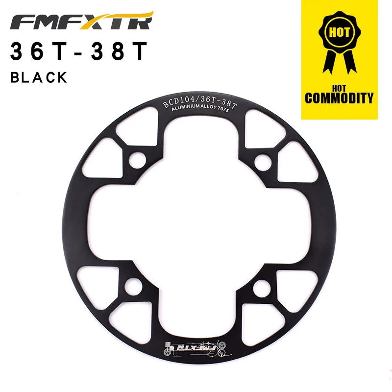 FMFXTR велосипедная Звездочка с фиксированной передачей для горного велосипеда, защитная крышка для рынка, большая велосипедная рукоятка, шатун, mtb 32-42T - Цвет: black 36-38T