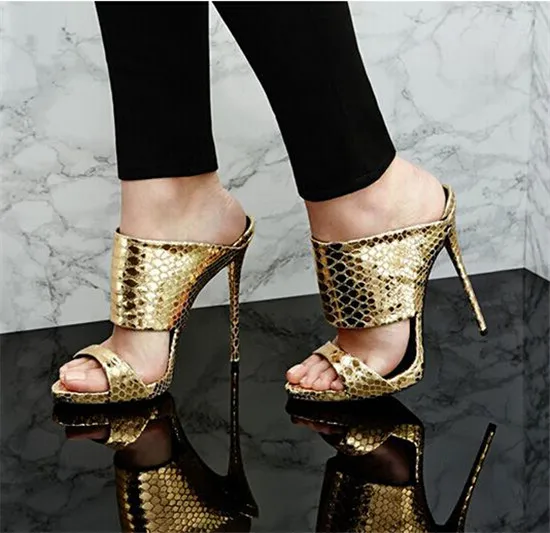 Gold Silver Snake-Stamped Slide Sandals Sexy Gladiator Sandals Women High Heels Slipper Women Shoes Woman Pumps Sandalias Mujer (2)