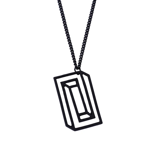simple geometry alloy caffeine molecule necklace elegant serotonin