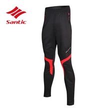 Santic Мужская Велосипед Длинные Брюки Полная Длина Зима Руно Теплый Тактический Гора Велоспорт Брюки Колготки Pantalones Одежда