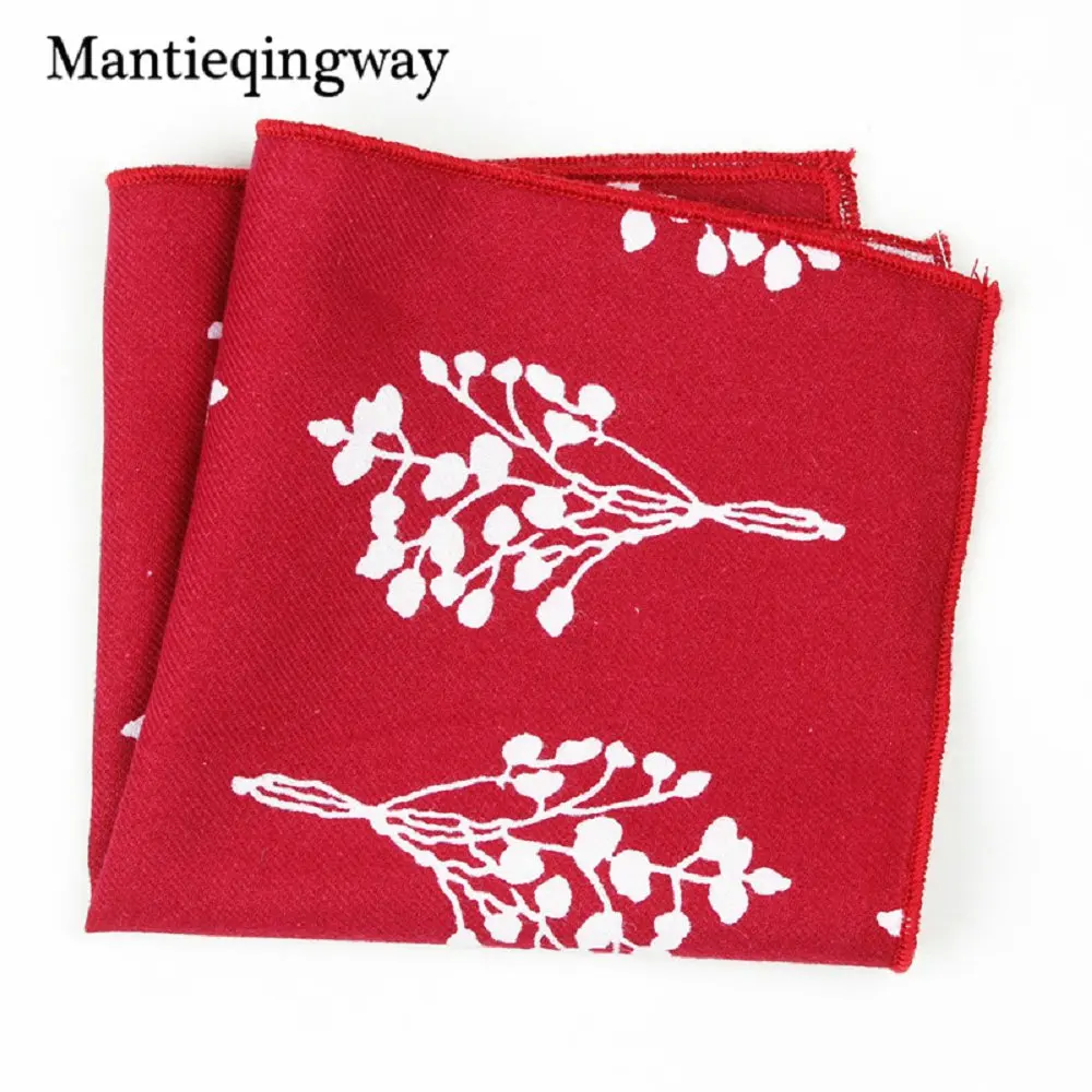 Mantieqingway модные Для мужчин хлопок 24*24 см платок свадебные Принт Цветочный