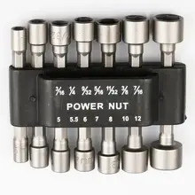 New 14PCS/LOT Power Nut Driver 1/4" Hex Shank Drill Bit Set Adapter Socket Wrench Screw for Power Tools