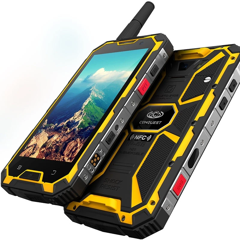 Conquest S8 PTT Walkie двусторонний смартфон MTK6753 3 ГБ 32 ГБ 5 дюймов Celular 6000 мАч Android 7,0 NFC прочный водонепроницаемый мобильный телефон